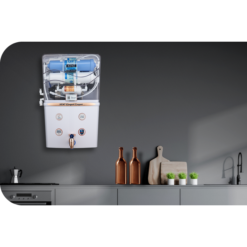KENT Elegant Copper- Most Advanced, Compact RO+UF+TDS Control+UV In-Tank+Copper Water Purifier with Goodness of Copper